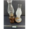 Image 1 : (2) Vintage Oil Lamps - 14" & 16.5" High - PICK UP