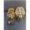 Image 2 : (2) Vintage Oil Lamps - No Chimney's - 9" & 7" High