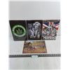 Image 1 : (4) Sealed Metal Wall Posters - 12" x 8" (Norton, Marijuana, Farm Memories, Heart Breaker)