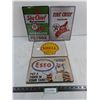 Image 1 : (4) Sealed Metal 12" x 8" Wall Posters (Texaco, Shell, Esso)