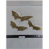 Image 1 : Set of 3 Brass Butterflies Wall Art - 1 Antenna Missing