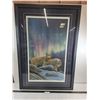 Image 1 : * Wood Framed "Northern Lights" Wall Art by Joe Ferrante - 42" x 29" - PICK UP ONLY