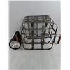 Image 2 : Galvanized Steel Wine Bottle Holder - 12x12x8.5", 6V Flashlight