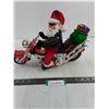 Image 1 : Musical "Born to Be Wild" Biker Santa Claus on Motorcycle - 13" Length