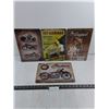Image 1 : (4) Sealed Metal Wall Posters - 12" x 8" (Indian Motorcycles, Garage Rules, Man Cave)