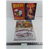 Image 1 : (4) Sealed Metal Wall Posters - 12" x 8" (Beer, Lady Luck, Texas Beef, Indian)