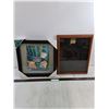 Image 1 : Sealed Wooden 11" x 14" Hinged Display Case, 12" x 12" Shadow Box Framed Pin Cushion
