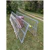 Image 1 : (2) Madsen Chain-Link 11' Metal Gates w/Hardware, 10' Hand Railing - As is, Empty 45 Gallon Drum