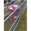 Image 3 : (2) Madsen Chain-Link 11' Metal Gates w/Hardware, 10' Hand Railing - As is, Empty 45 Gallon Drum