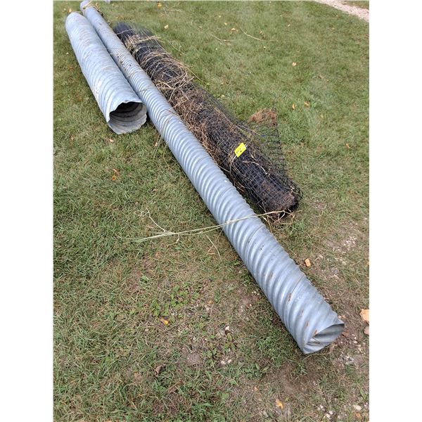 (2) Culverts (8" x 19.5' & 11" x 8'), Roll of Driveway Netting - 12' Wide x Unknown Length