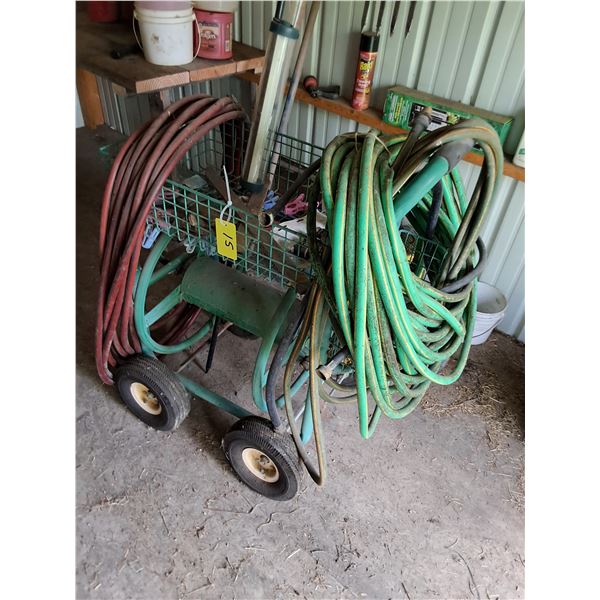 Hose Reel Cart with Pictured Hoses & Hose Parts