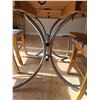 Image 6 : Vintage Metal Frame Dining Table - 59" x 36" w/Leaf, (4) Mis-Matched Dining Chairs