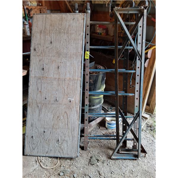 Metal Frame Scaffold with 6' x 2' Wooden Plank