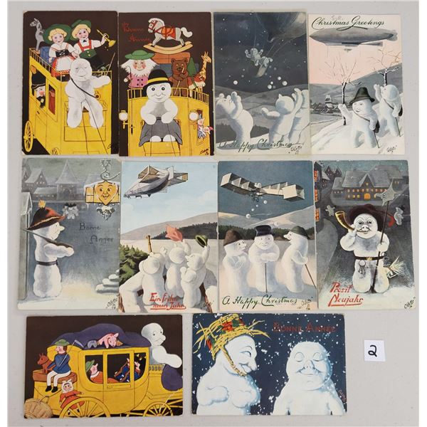 Tuck Snowmen Holiday Greeting Postcards 22