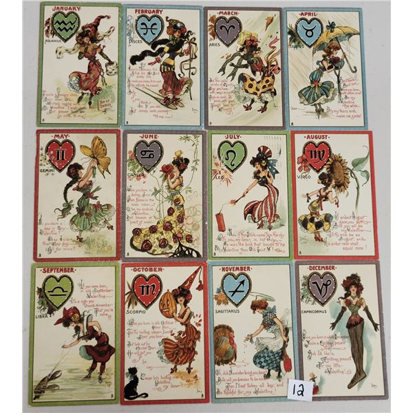 Signed Artist Dwig Greeting Postcards 2 Sets - 24 Cards