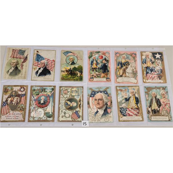 Patriotic Holiday Greetings Lincoln & Washington Postcard Album Approx. 185