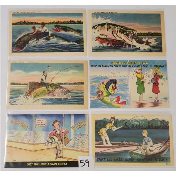 Fishing Comic & Humor Postcards 35+