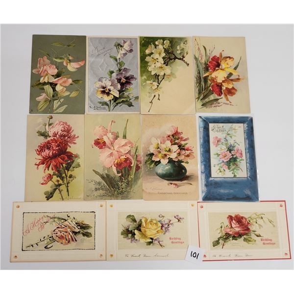Signed Artist Klein Flower Greeting Postcards 28