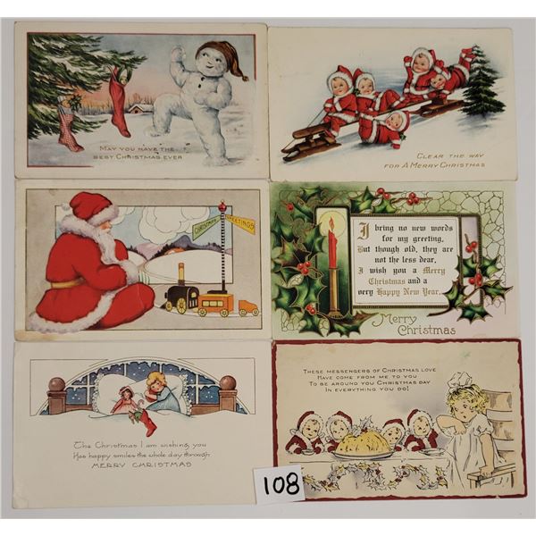 Whitney Christmas Holiday Greeting Postcards 30
