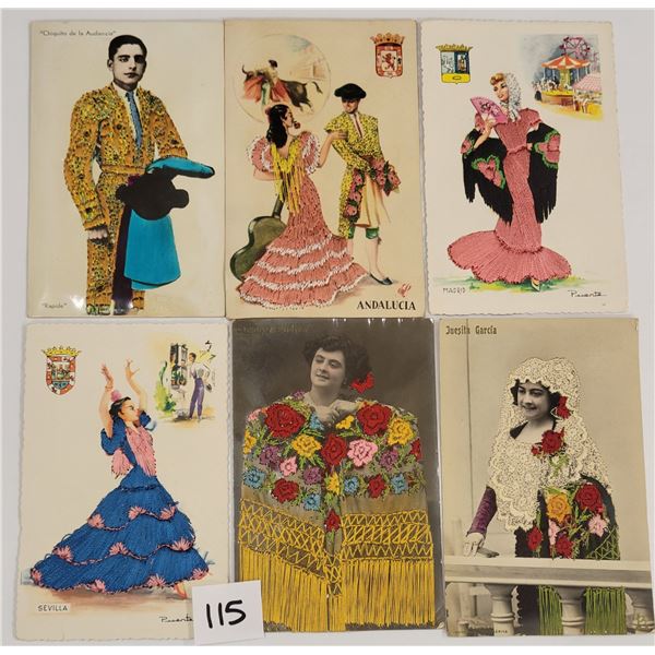 Novelty - Woven in Silk Dancers Postcards 27