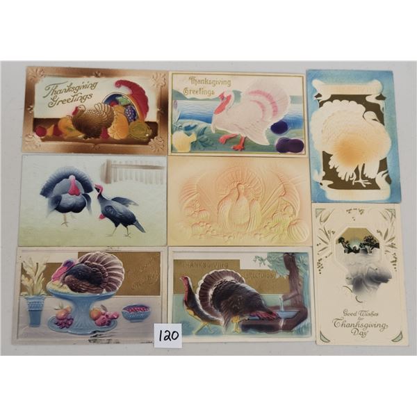 Airbrushed Thanksgiving Holiday Greeting Postcards 18