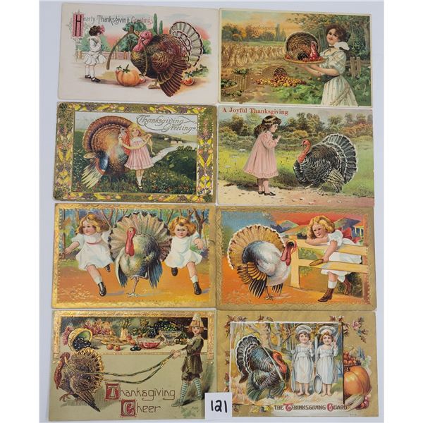 Thanksgiving Holiday Greetings with Turkeys, Girls, & Ladies Postcards 40