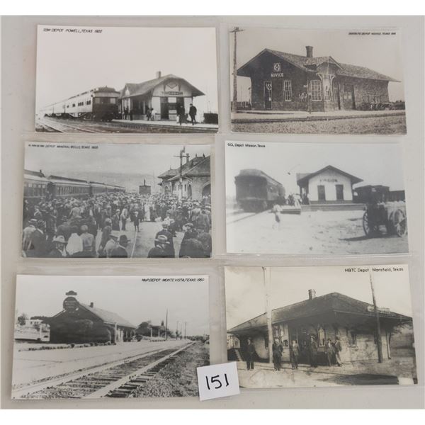 Real Photo Texas Train Depot Station Postcards 23