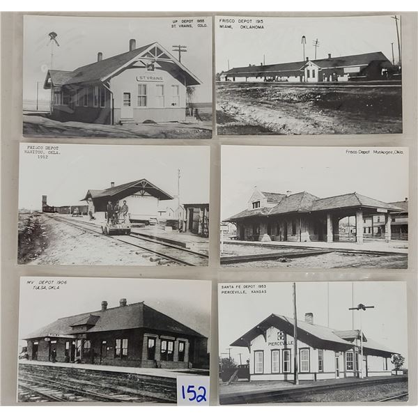 Real Photo Oklahoma Train Depot Station Postcards Approx. 50