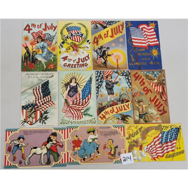 Patriotic Greetings with Flags 21 Postcards