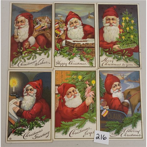 Santa Claus Holiday Christmas Greetings in Sets 24 Postcards