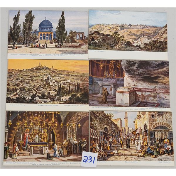 Views of Jerusalem & Holyland Postcards & Wrapper 12 Cards