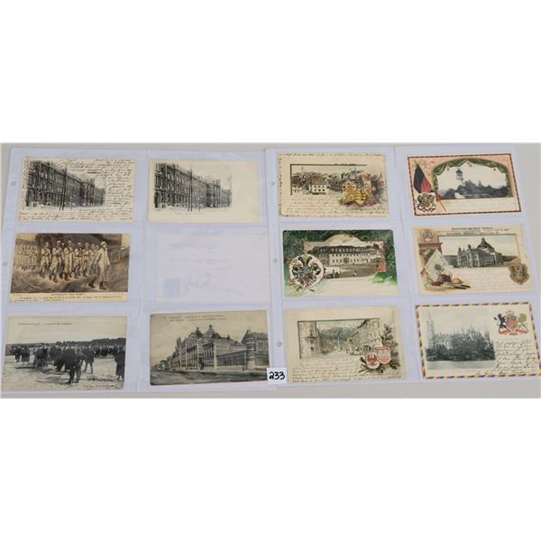Album of International Postcards - Views, Greetings, Crests, Etc. Approx. 55