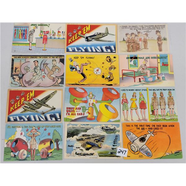 Military Linen Comic Postcards 34