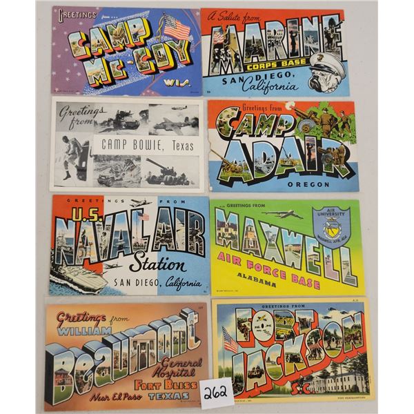 Military Large Letter Linen Postcards 19