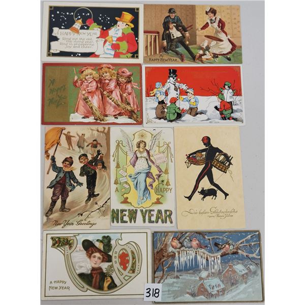 New Year Holiday Greeting Postcards 50+