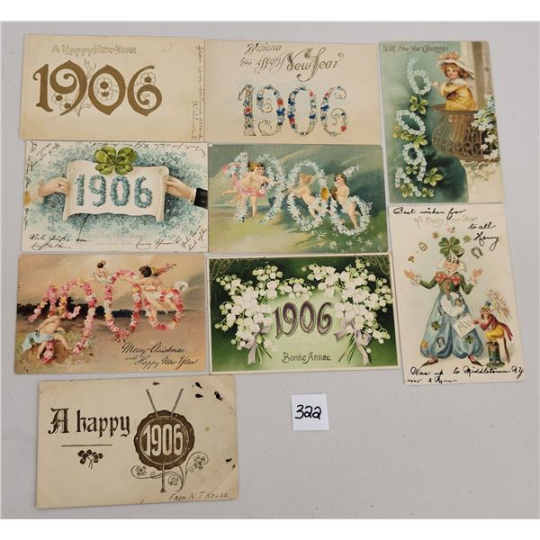 1906 Year date Holiday Greeting Postcards 9