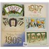 Image 1 : 1907 Year date Holiday Greeting Postcards 12