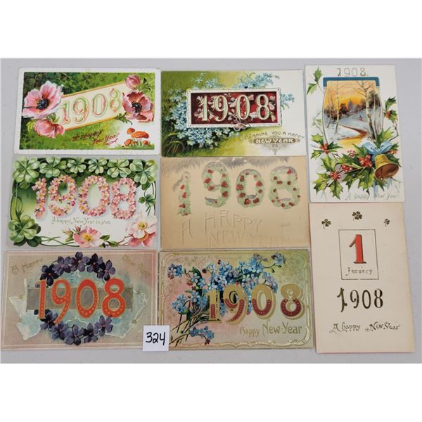 1908 Year date Holiday Greeting Postcards 24