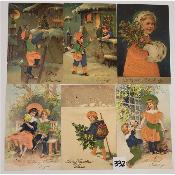 PFB Silk Christmas Children Holiday Greeting Postcards 10