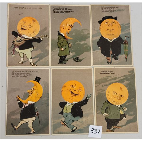 PFB Man Face Moon Set of 6 Postcards