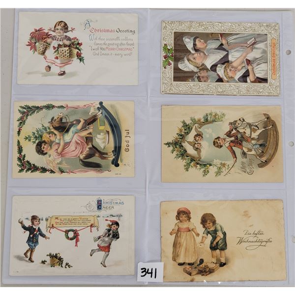 Christmas Children Greeting Holiday Album Approx. 150 Postcards