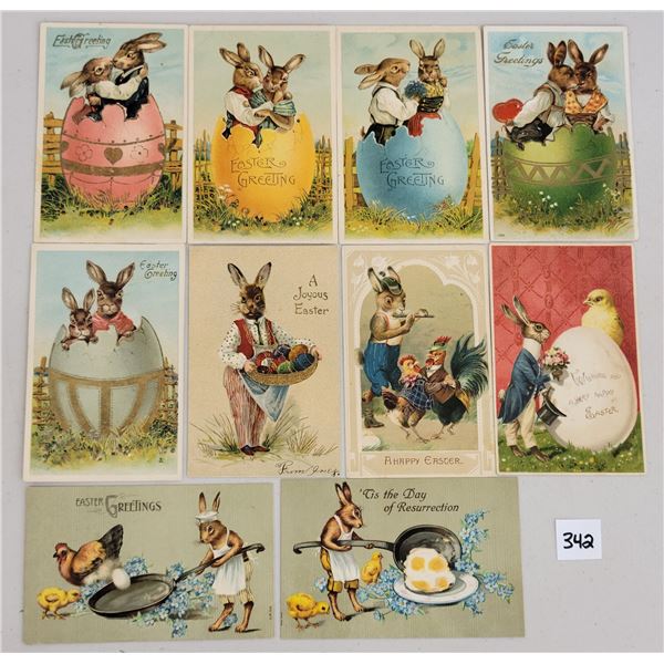 Dressed Easter Rabbit Holiday Greeting Postcards 16