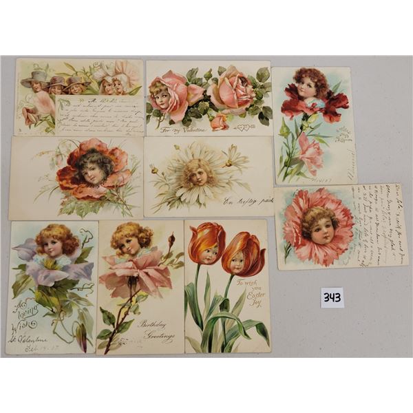 Flower Face Greetings & Holiday Postcards 55+