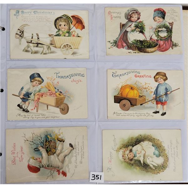 Clapsaddle Holiday Greeting Album Approx. 120 Postcards