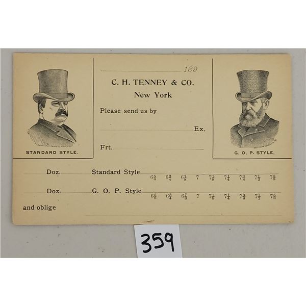 C.H. Tenney & Co. New York Advertising Postal Card