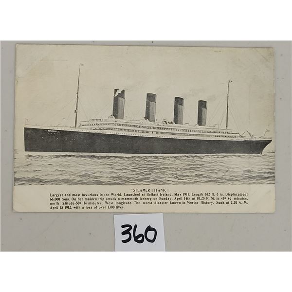 Ocean Liner Titanic Postal Used Postcard