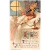 Image 1 : Halloween Time Winsch Girl in Bed & Fairies Holiday Greeting Postcard