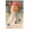 Image 1 : Winsch On Halloween Girl As Ghost with Pumpkin & Owls Holiday Postcard