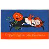 Image 1 : Best Wishes for Halloween Gibson Jack-o-lantern & Girl Holiday Greeting PC
