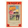 Image 1 : Whitney Halloween Cat & Pumpkin Head Children Holiday Greeting Postcard